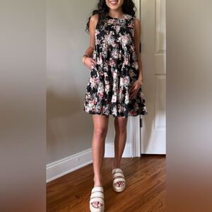 Sofie the Label Floral Tiered Mini Dress with Pockets Size Small